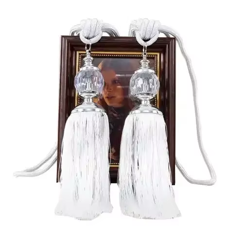 1 Paar Quaste Vorhang Raffhalter Kristall Perle Hängen Ball Krawatte Zimmer Zubehör Halter Schnalle Seil Verband Holdback Fenster Schatten