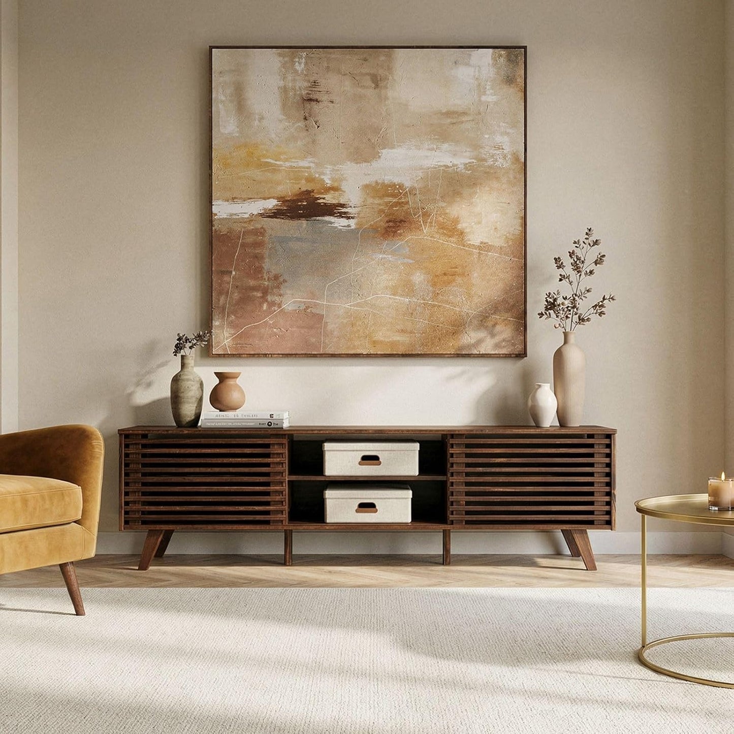 Skandi TV-Lowboard aus massivem Kiefer od. Nussbaum 175 x 50 x 38 cm