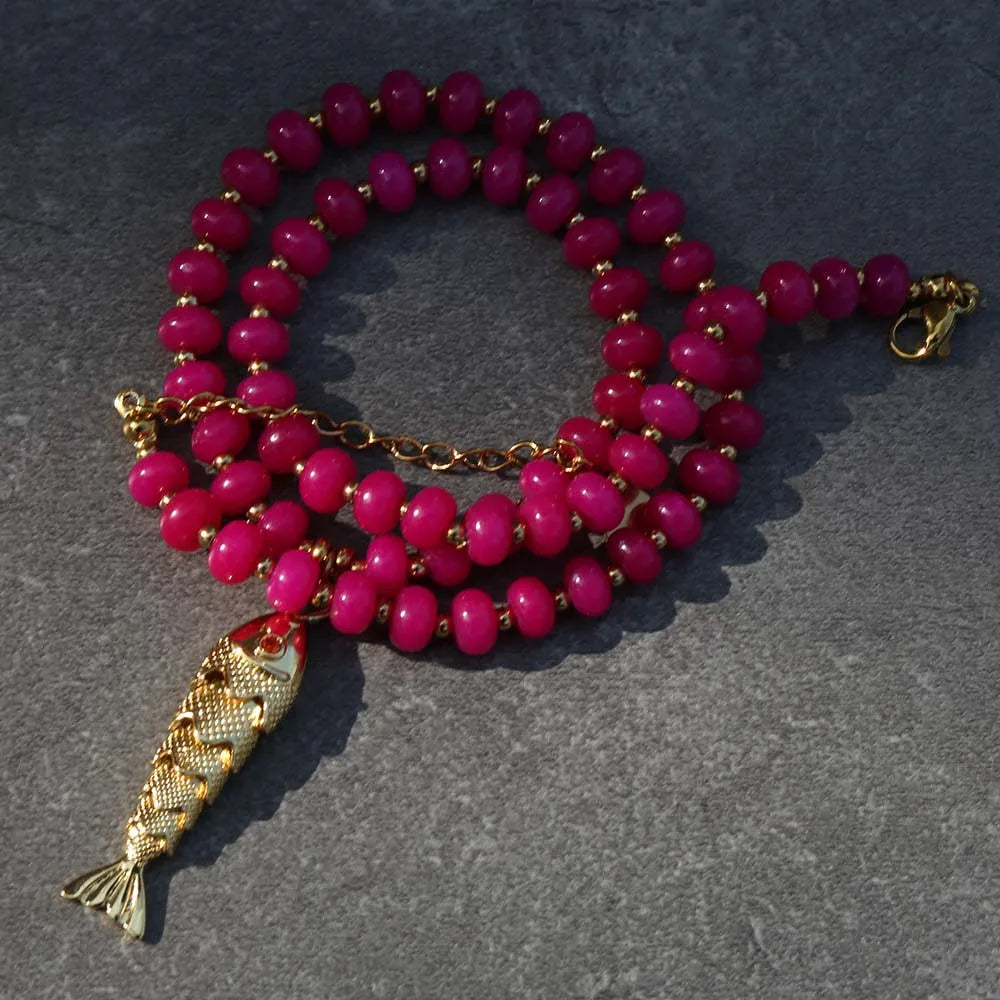 Vintage Kette / Armband mit farbigen Abacus Perlen und abnehmbaren Anhänger NEU!