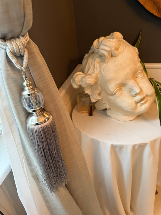 Vorhang-Raffhalter mit Quasten & Kristall 