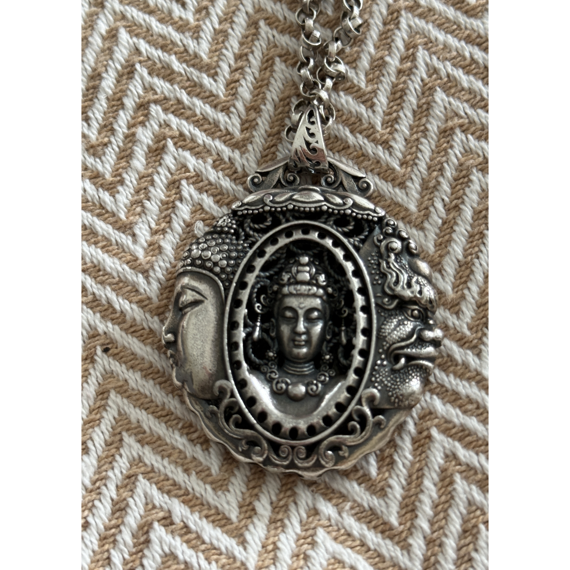 Retro Buddha Relief Anhänger (ohne Kette).