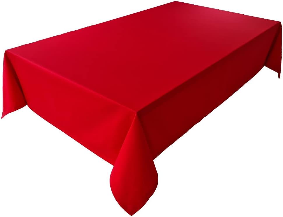 4m Weihnachtstischdecke 100% Baumwolle , Tannengrün und Rot (150 cm x 400 cm) 