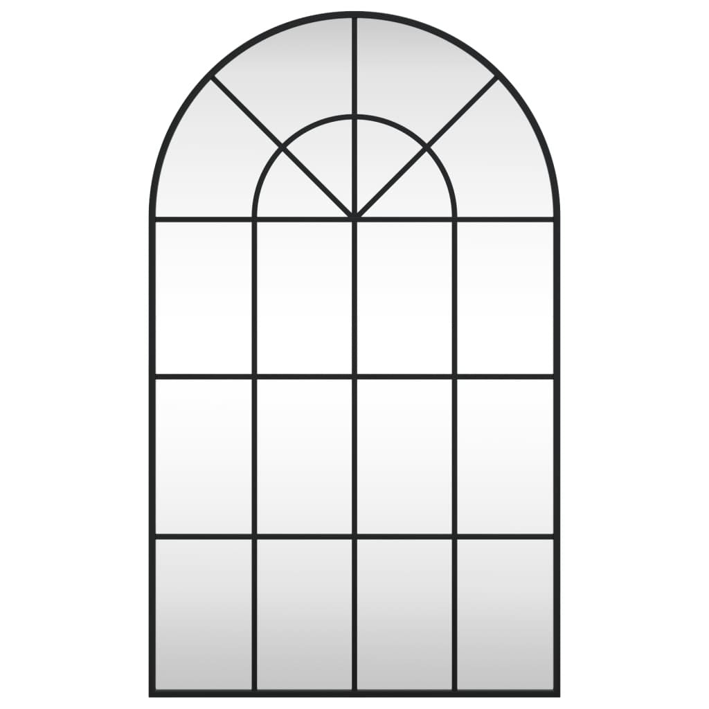 Wandspiegel / Fensterspiegel in schwarzem Metall 60 cm x 100 cm