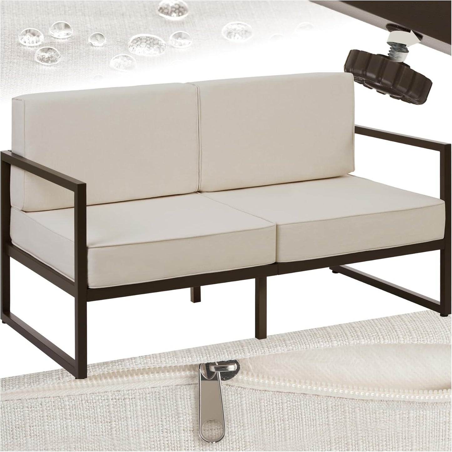 In,- and Outdoor Lounge Sofa , Wasserabweisend . 3 Sitzplätze 210 x 78 x 85 cm