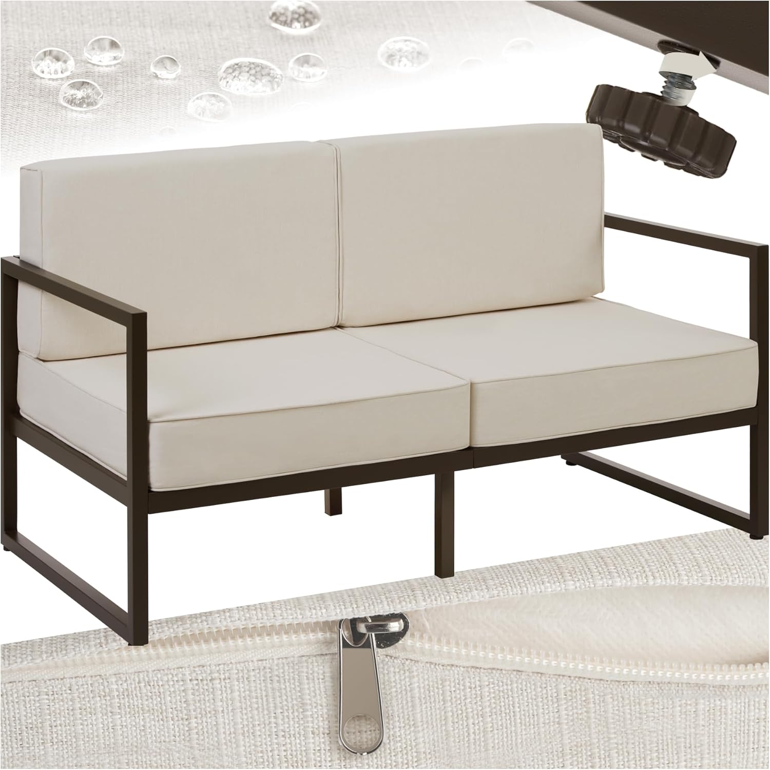 In,- and Outdoor Lounge Sofa , Wasserabweisend . 3 Sitzplätze 210 x 78 x 85 cm