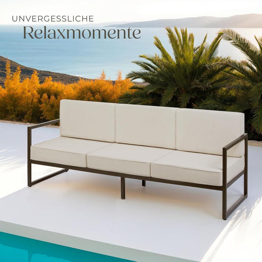 In,- and Outdoor Lounge Sofa , Wasserabweisend . 3 Sitzplätze 210 x 78 x 85 cm