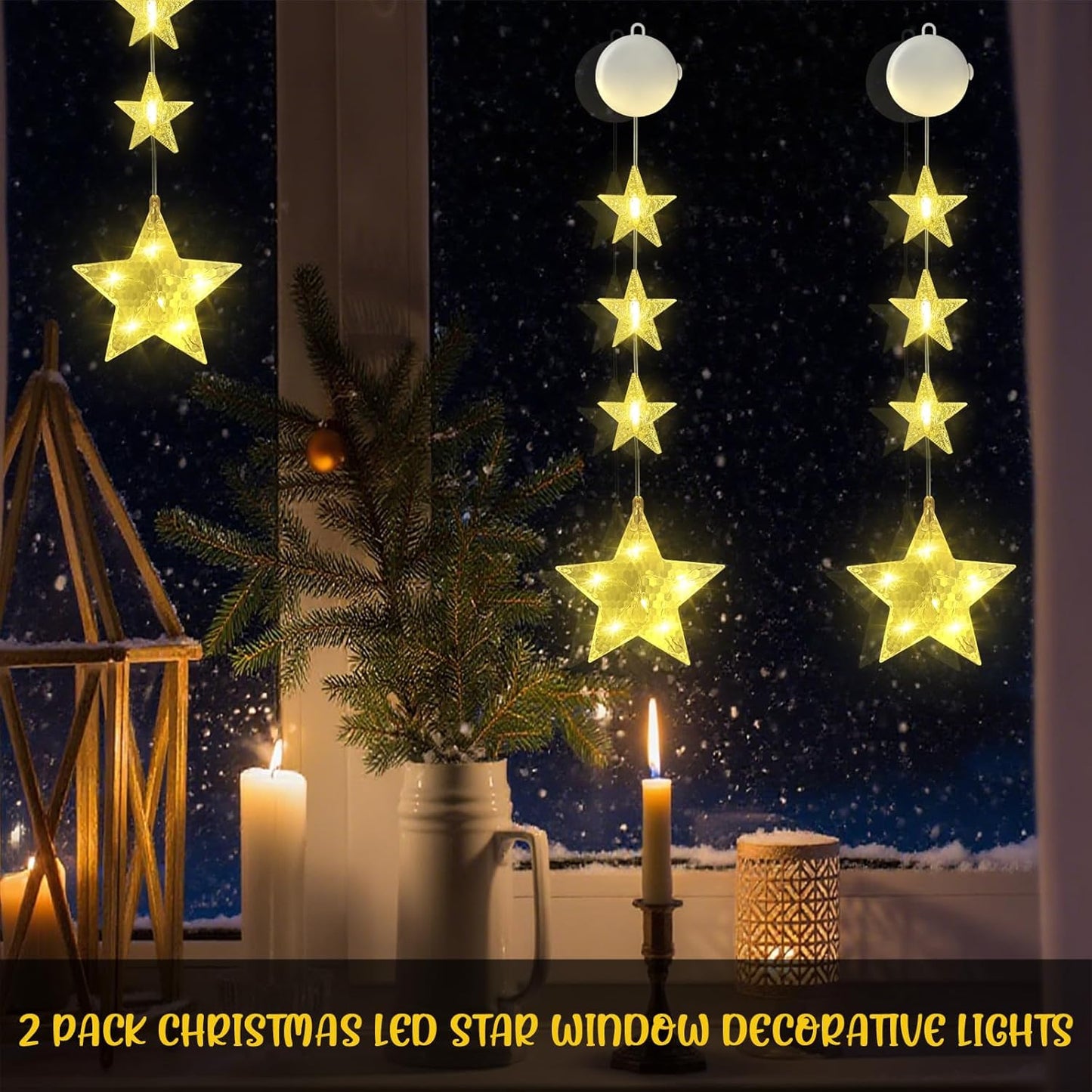 2 Stück LED Sterne  Weihnachtsdeko