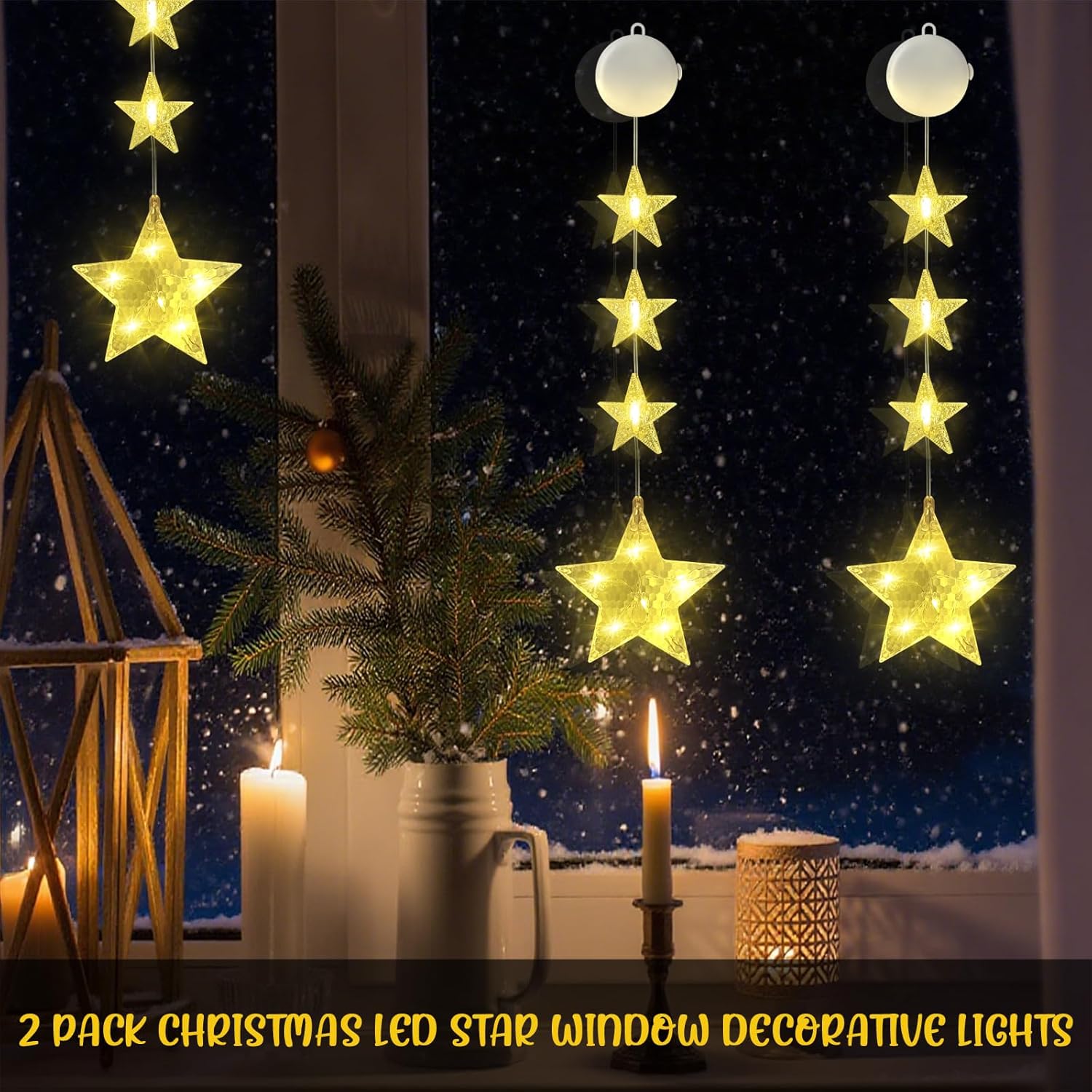 2 Stück LED Sterne  Weihnachtsdeko