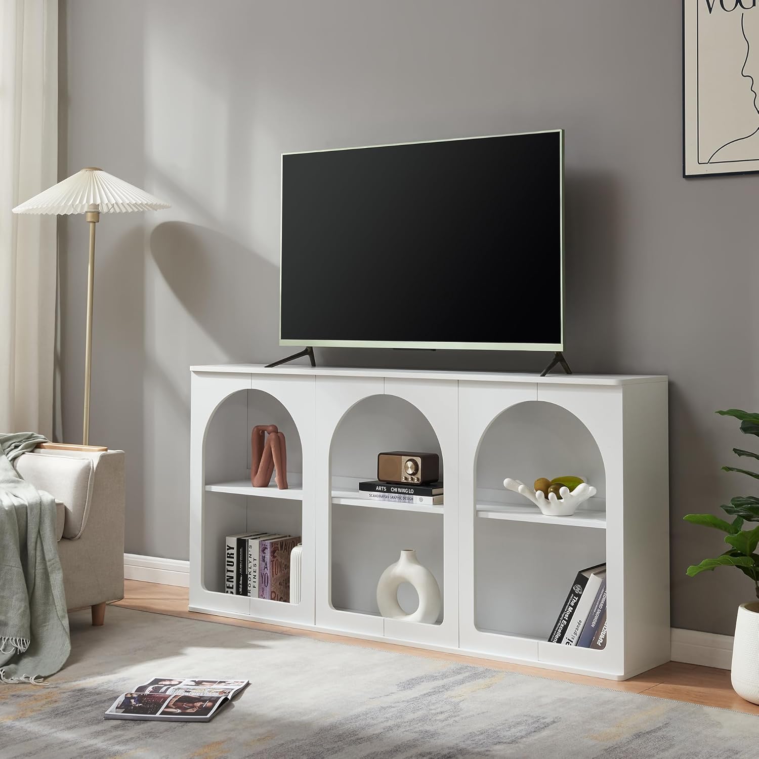  Buffetschrank / Sideboard mit 6 Fächern offen 160 X 30 X 80 cm  Weiß.