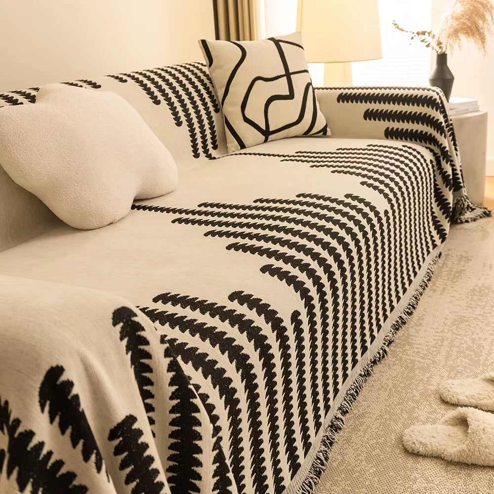 Chenille Stoff Sofa Decke Nordischen Stil Universal Decken Mit Quaste Für Wohnzimmer Vier Jahreszeiten Couch Protector