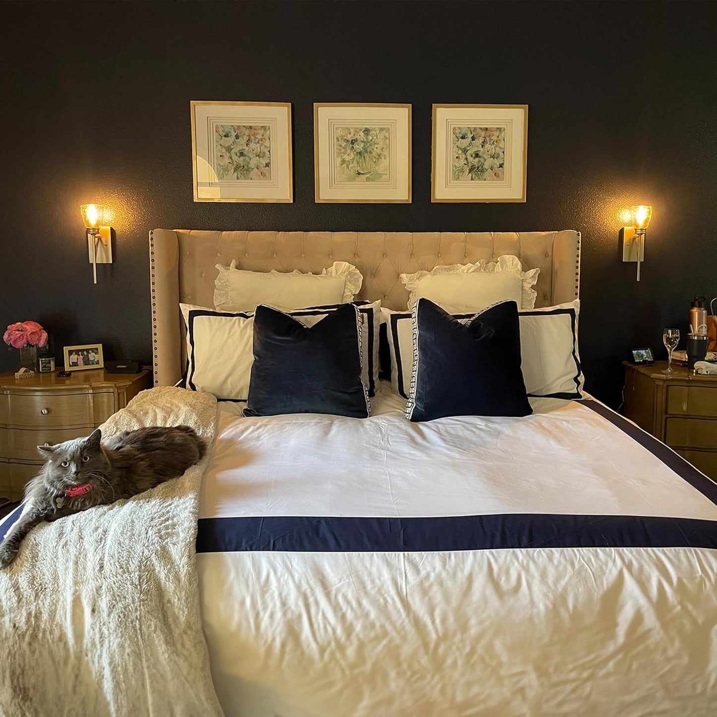 Wie im Hotel: Bettdecke 135X200 cm +Kissen 50x75cm mit Streifenrahmen