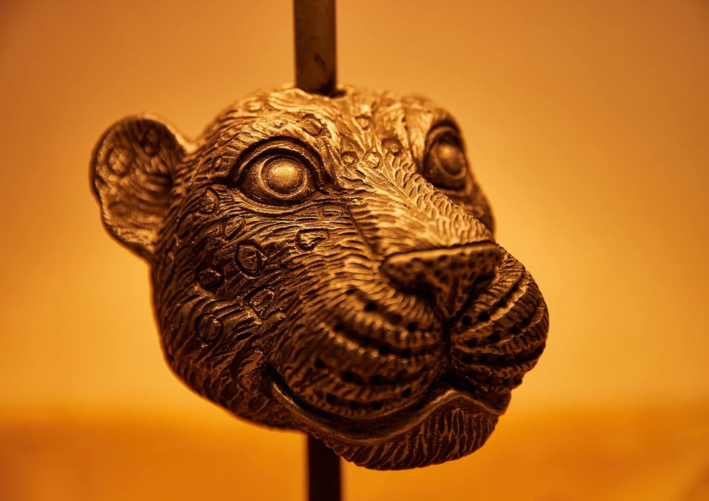  Nachttischlampe Leopard - Tischleuchte Mit  Fuß Und Stoffschirm - 40 Cm Höhe, Schwarz Beige Gepunktet