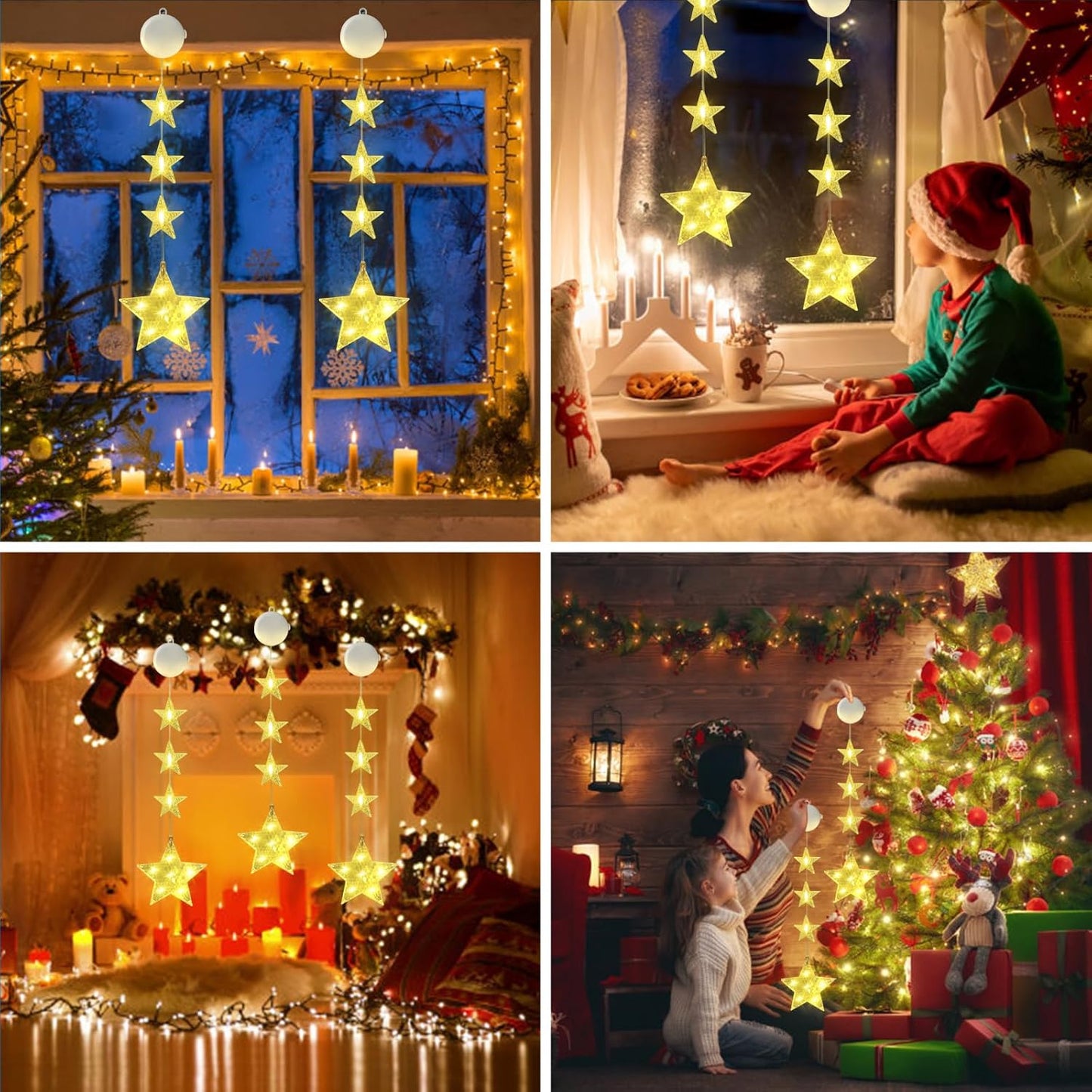 2 Stück LED Sterne  Weihnachtsdeko