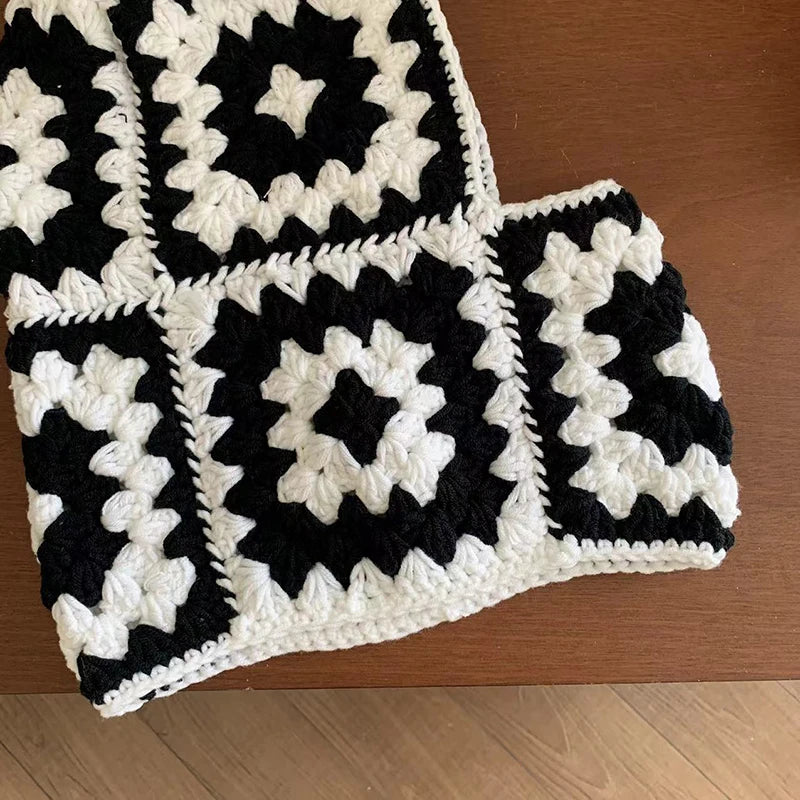  Baumwollmütze schwarz-weiß