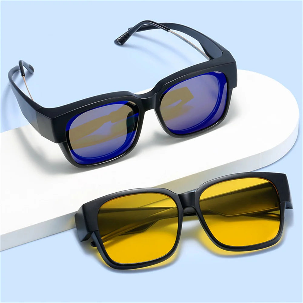 Vintage Überbrille Unisex. Passt auf jede Brillenfassung mit Stärke und schützt vor Sonneneinstrahlung.
