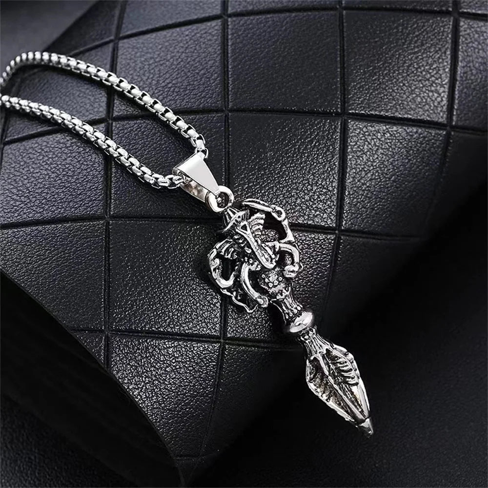 Anhänger der tibetischen Krieger-Kette im Antique-Silber-Look, Detailansicht