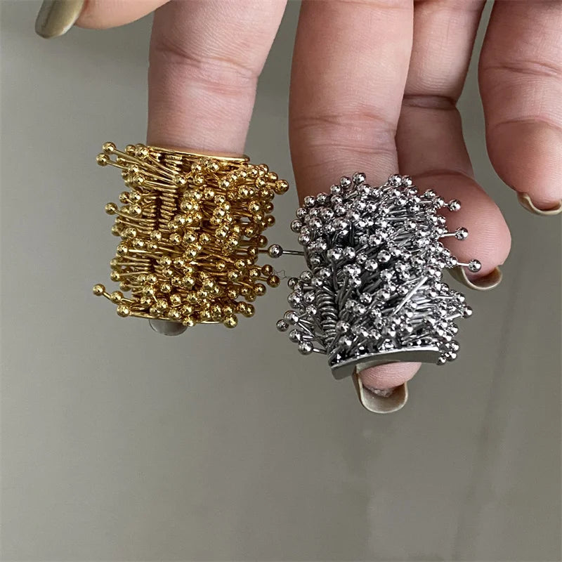  Retro Feuerwerkring versilbert /vergoldet und verstellbar