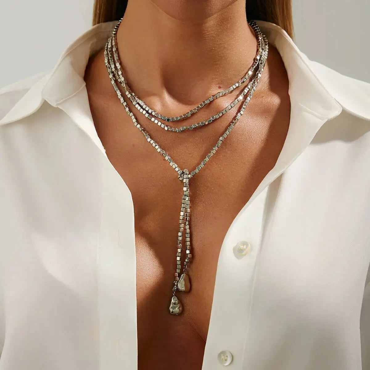 Ich liebe diese Kette :  4 Varianten Boho-Kette ;  lang oder kurz tragbar / Kombinierbar mit passendem Armband.