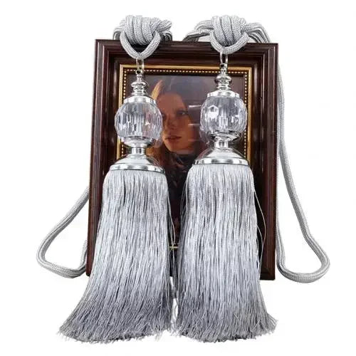 1 Paar Quaste Vorhang Raffhalter Kristall Perle Hängen Ball Krawatte Zimmer Zubehör Halter Schnalle Seil Verband Holdback Fenster Schatten