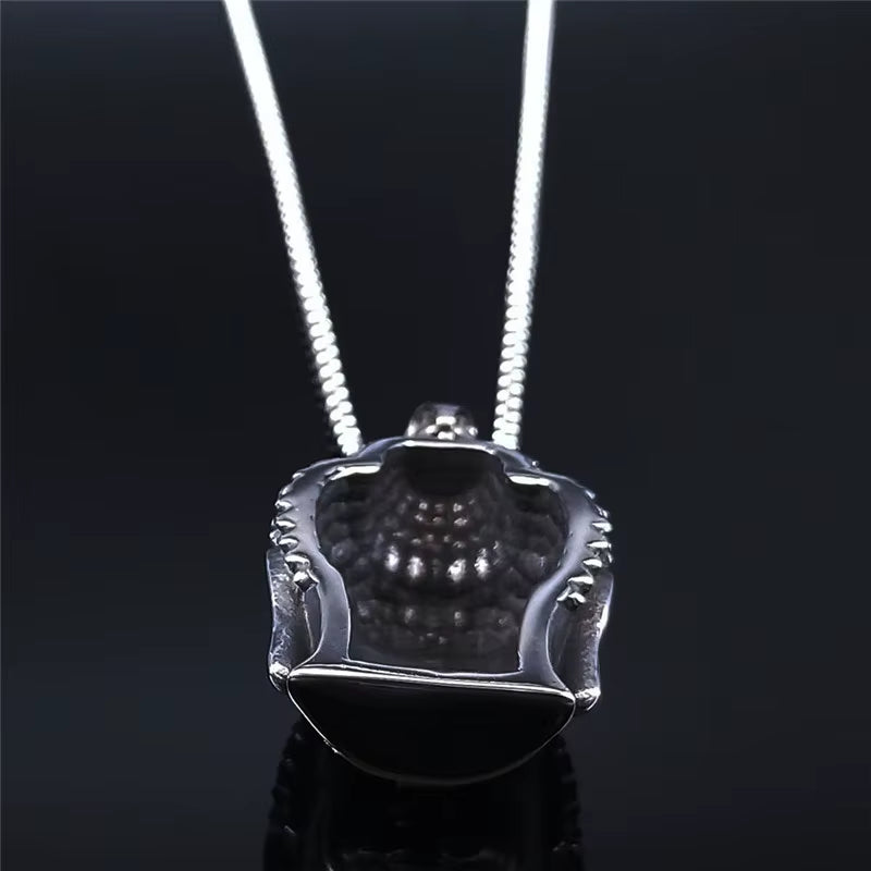 Bohemia Yoga Buddha Head Stainless Steel Necklace Women Silver Color Statement Necklaces Jewelry Collares Para Mujer NZZ64S04