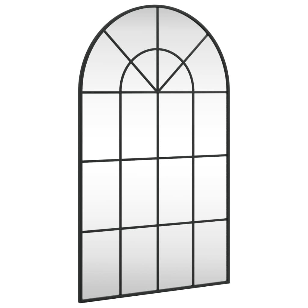 Wandspiegel / Fensterspiegel in schwarzem Metall 60 cm x 100 cm
