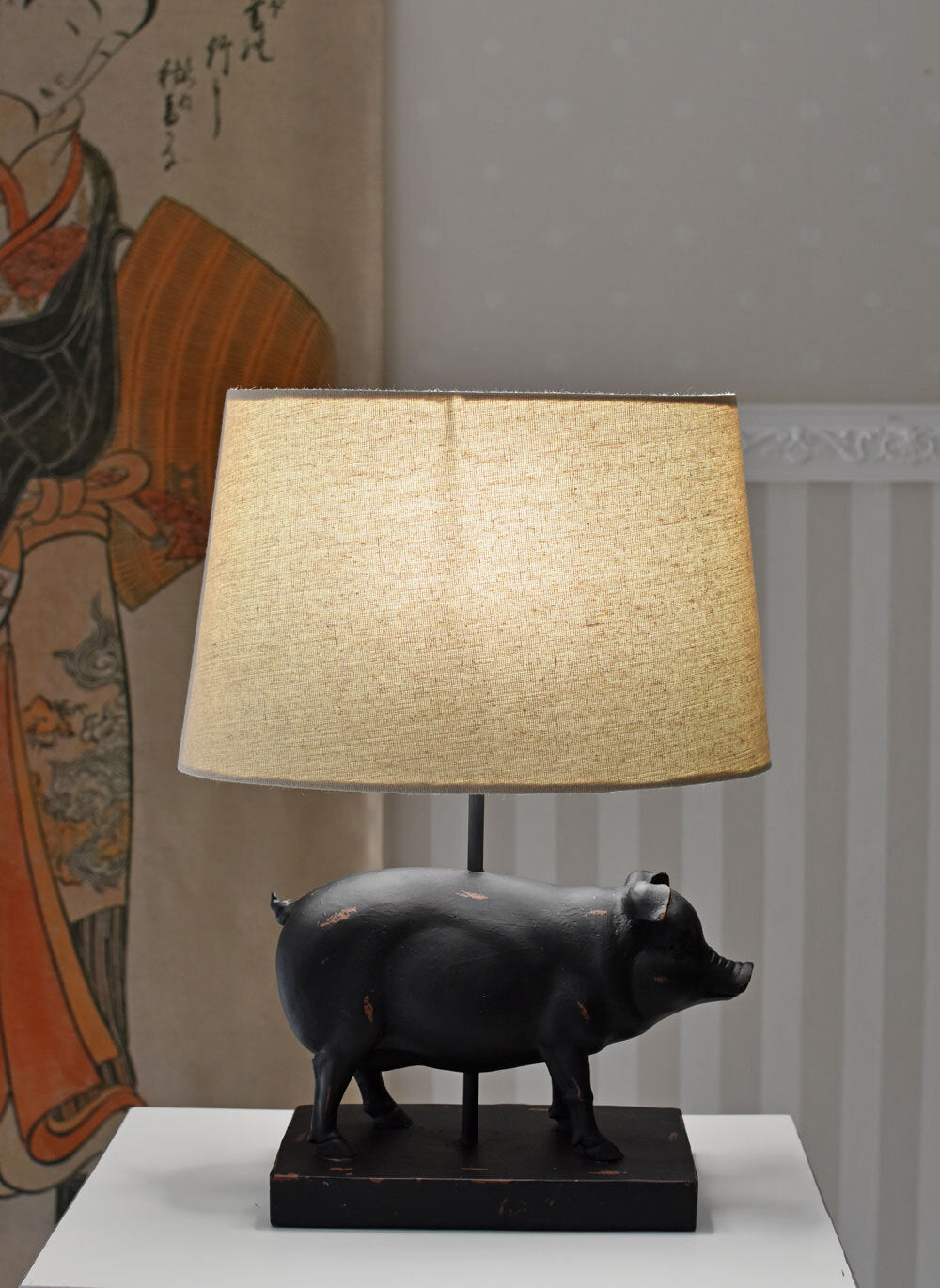 Küchenlampe Schwein  Tischleuchte Retro 
